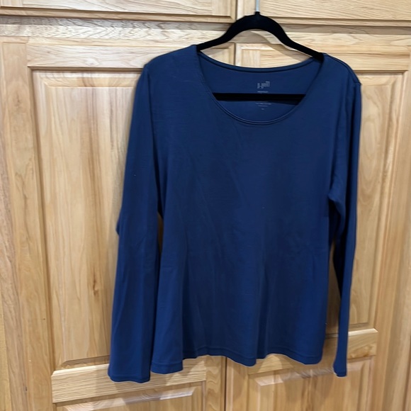 J. Jill Tops Jjill Navy Long Sleeve Tee Xl Poshmark
